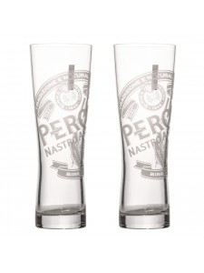 Peroni Nastro Azzurro 'Signature' Pint Beer Glasses 568ml set of 2