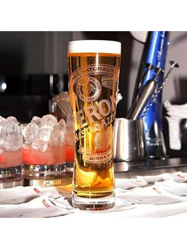 Peroni Pint Beer Glasses (set of 6) 500ml Lined