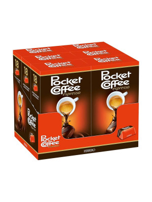 Ferrero Pocket Coffee Espresso 18 – 6 Boxes Delicious Chocolate Espresso Bites
