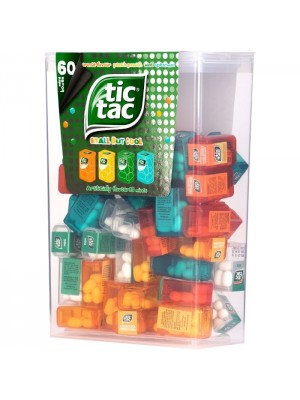Tic Tac Giant with 60 Mini Boxes (Each 3.9g) Flavoured Mints