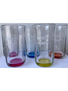 Nescafe Frappe Coloured Coffee Glasses 4 - Red, Blue, Green, Orange