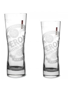 Peroni Nastro Pint and Half Pint Italian Beer Glasses 568ml 280ml